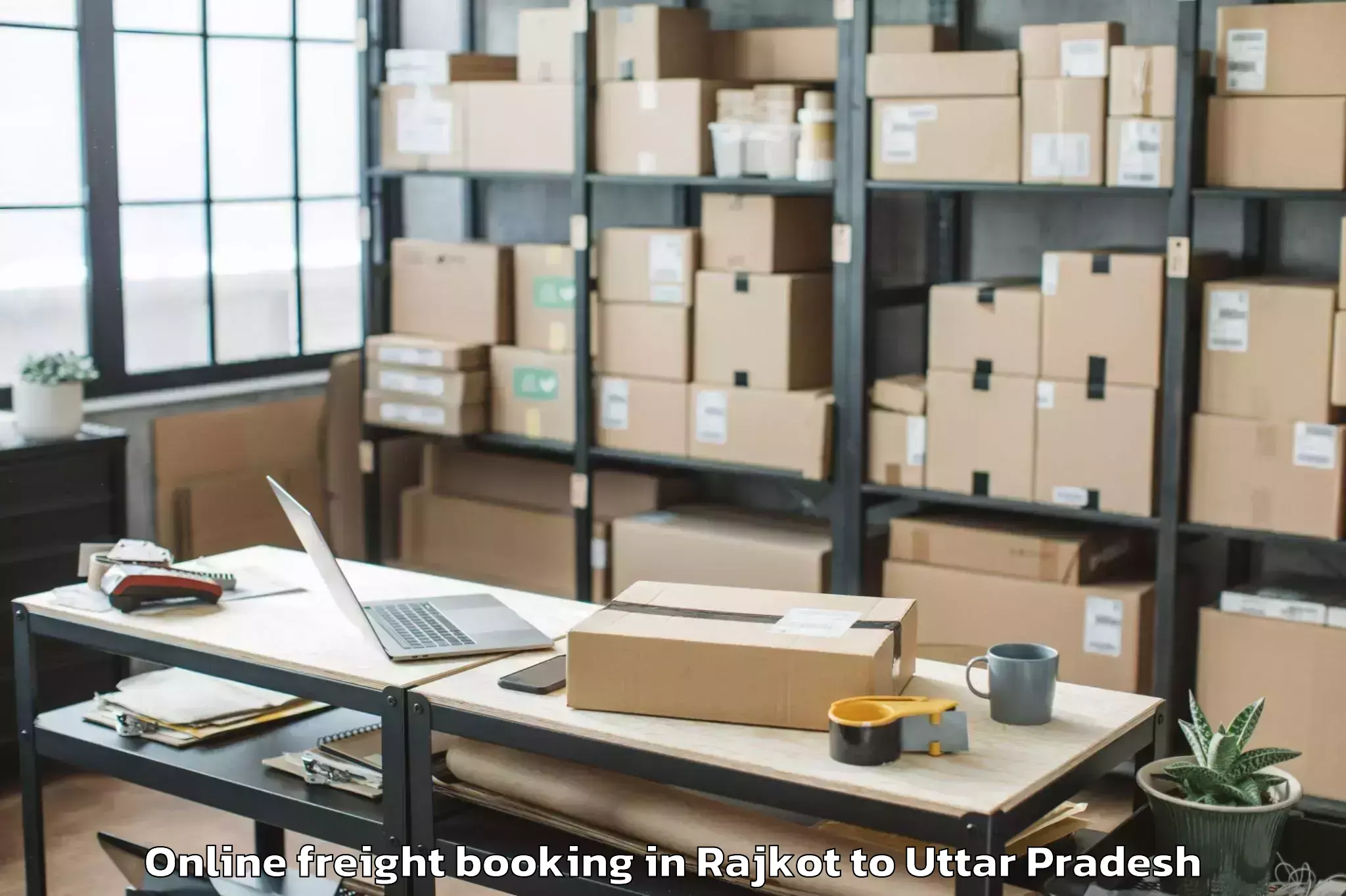 Easy Rajkot to Lakhna Online Freight Booking Booking